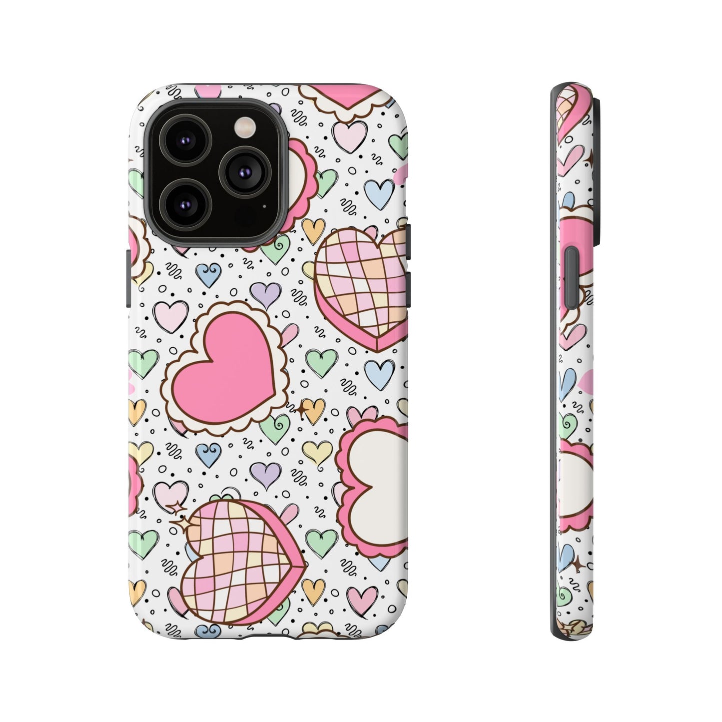 Cute Heart Pattern Phone Case - Tough Cases for Valentine's Day & Everyday Use