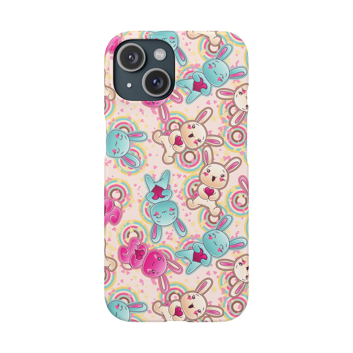 Colorful Bunny Snap Case for iPhone | Cute Bunny Phone Cover