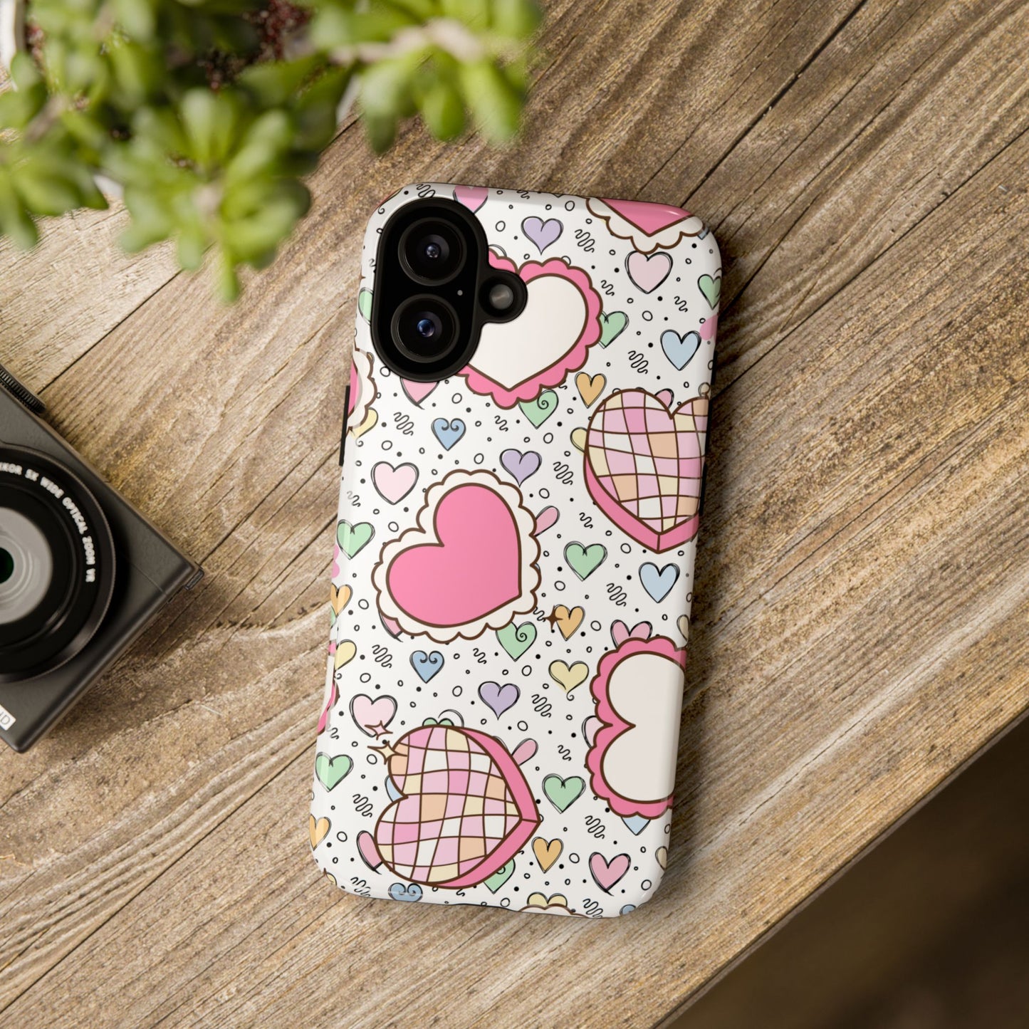 Cute Heart Pattern Phone Case - Tough Cases for Valentine's Day & Everyday Use