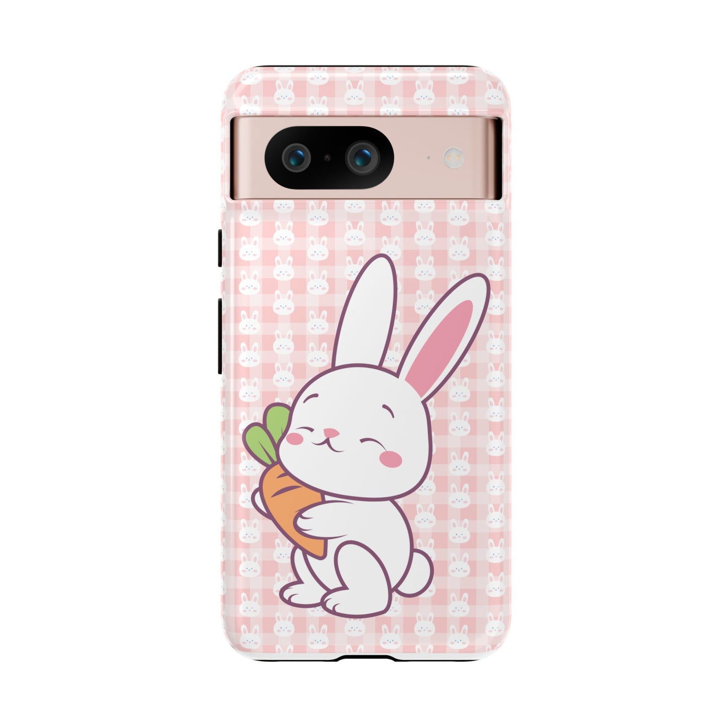 Google Pixel Phone Cases, Cute Bunny Carrot Design - Protective Cover, Easter Gift, Animal Lover Accessory, Hard Shell Protector, Easter Bunny Phone Case