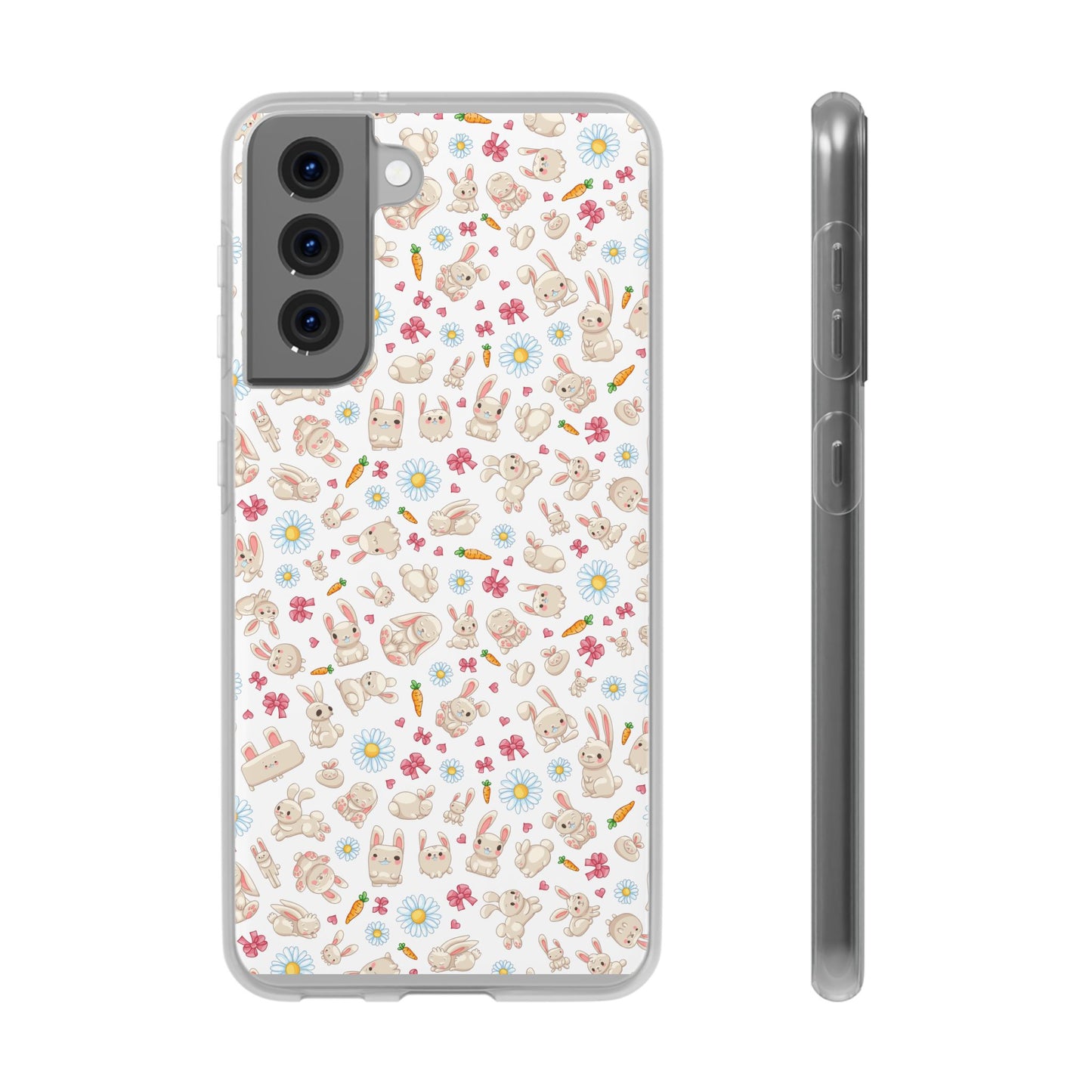 Cute Wallpaper Bunny Flexi Cases for iPhone and Samsung Accessories, Spring, Easter Gift, Animal Print, Pastel Aesthetic, Cute Phone Covers