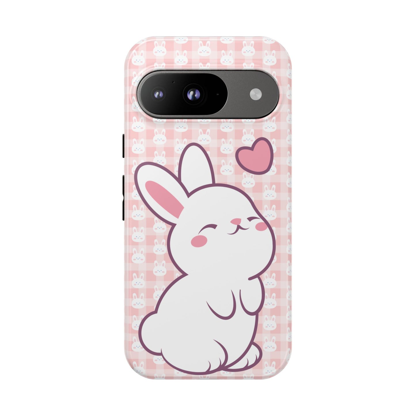 Google Pixel Phone Case, Cute Lovely Bunny Kawaii Tough Cases, Rabbit Animal Lover Gift, Protective Cover, Adorable Pink Design, Easter Accessory, Hard