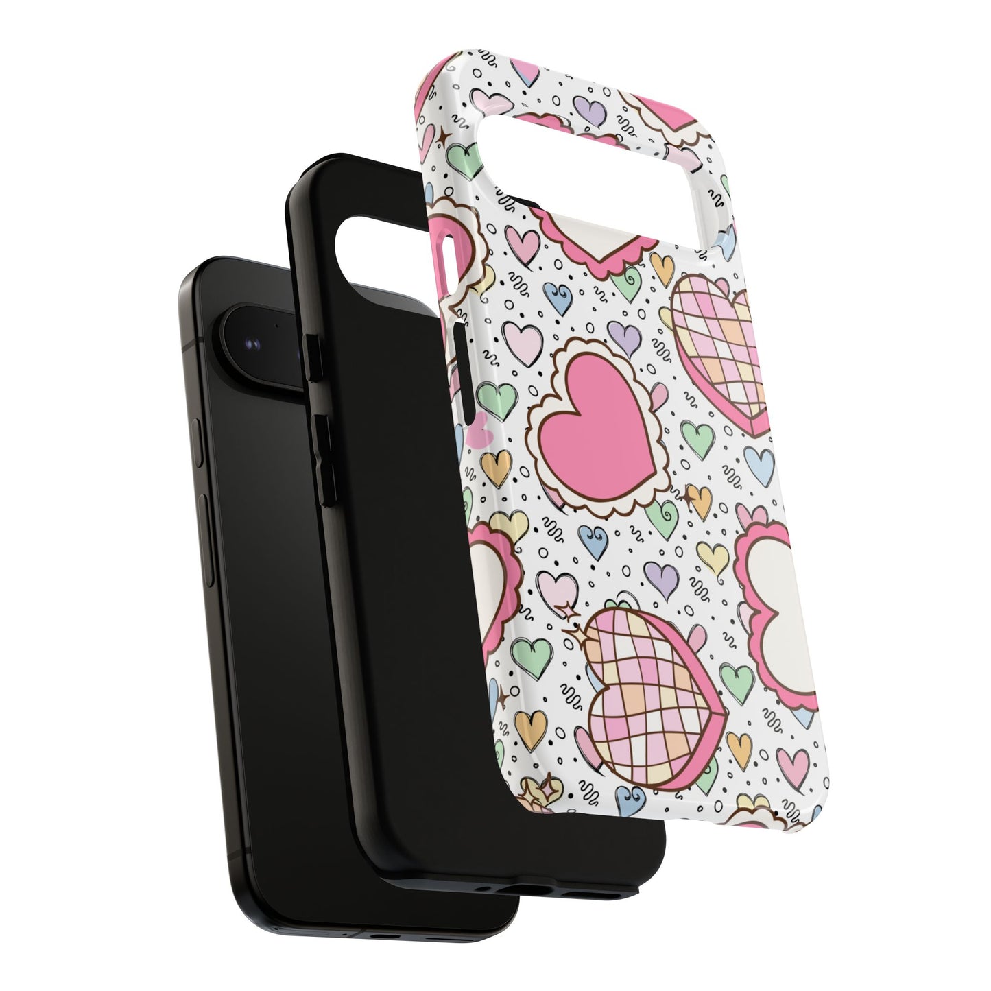Cute Heart Pattern Phone Case - Tough Cases for Valentine's Day & Everyday Use