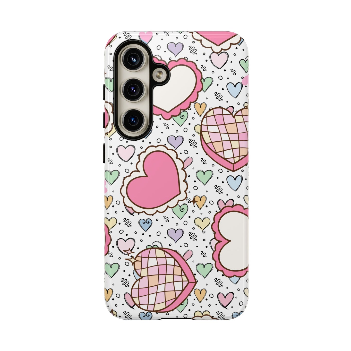 Cute Heart Pattern Phone Case - Tough Cases for Valentine's Day & Everyday Use