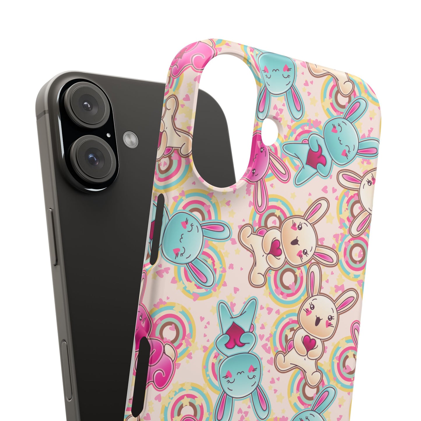 Colorful Bunny Snap Case for iPhone | Cute Bunny Phone Cover