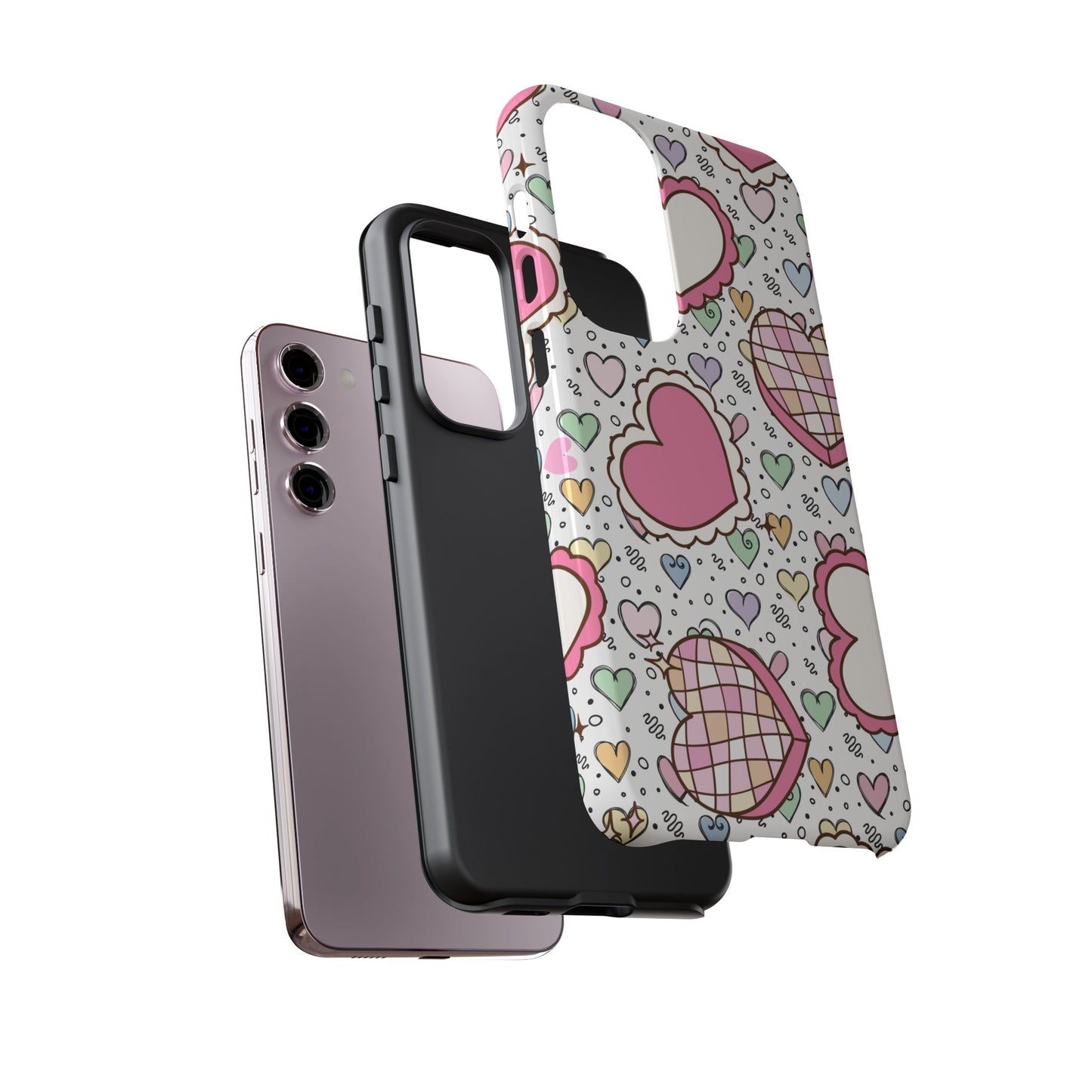 Cute Heart Pattern Phone Case - Tough Cases for Valentine's Day & Everyday Use