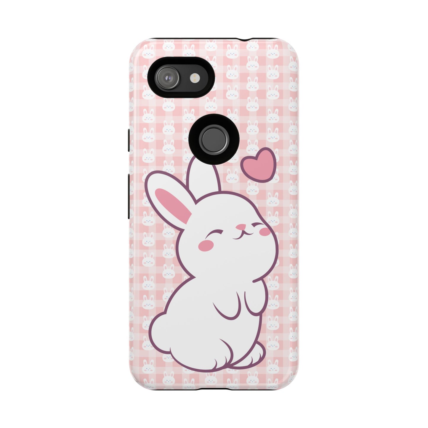 Google Pixel Phone Case, Cute Lovely Bunny Kawaii Tough Cases, Rabbit Animal Lover Gift, Protective Cover, Adorable Pink Design, Easter Accessory, Hard