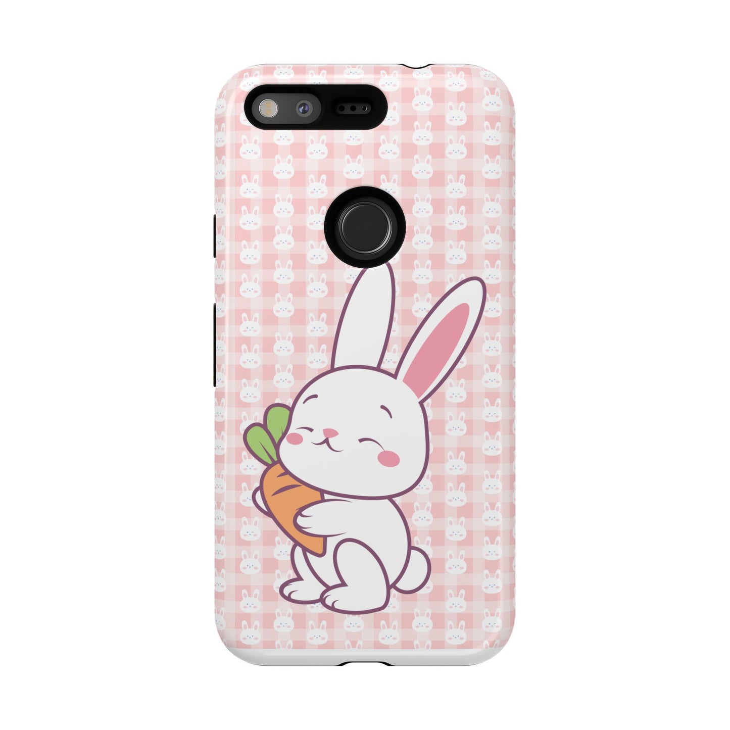Google Pixel Phone Cases, Cute Bunny Carrot Design - Protective Cover, Easter Gift, Animal Lover Accessory, Hard Shell Protector, Easter Bunny Phone Case