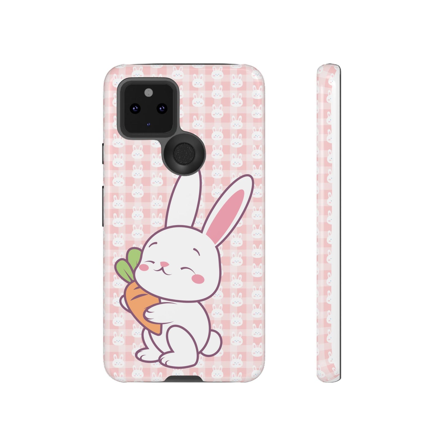 Google Pixel Phone Cases, Cute Bunny Carrot Design - Protective Cover, Easter Gift, Animal Lover Accessory, Hard Shell Protector, Easter Bunny Phone Case