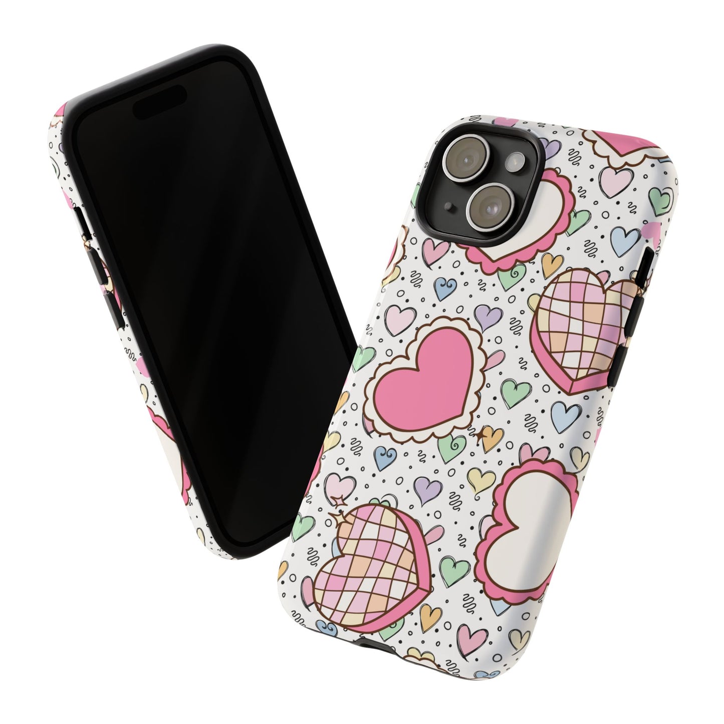 Cute Heart Pattern Phone Case - Tough Cases for Valentine's Day & Everyday Use