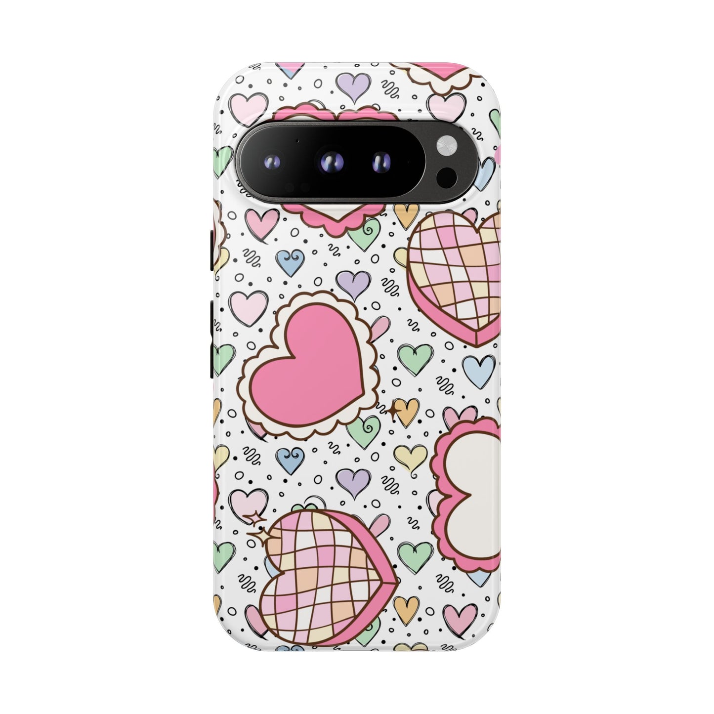 Cute Heart Pattern Phone Case - Tough Cases for Valentine's Day & Everyday Use