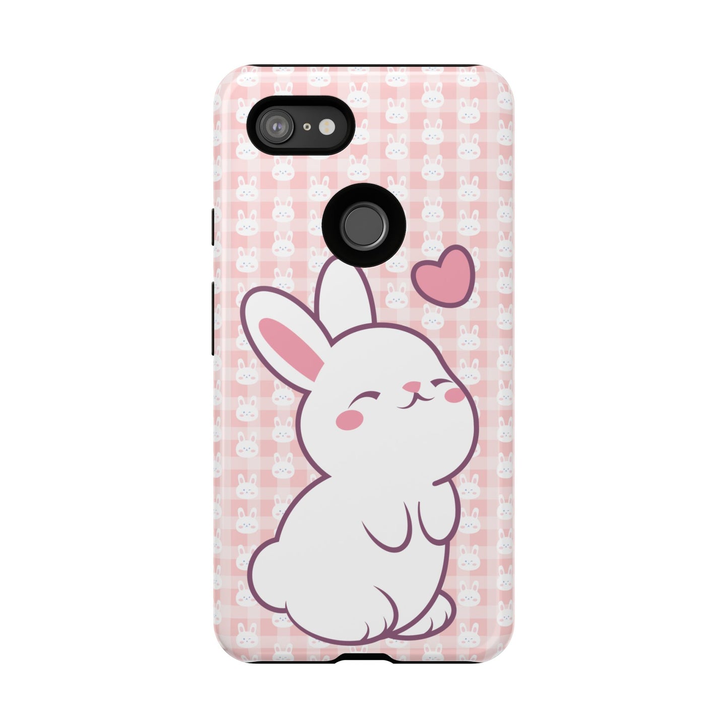 Google Pixel Phone Case, Cute Lovely Bunny Kawaii Tough Cases, Rabbit Animal Lover Gift, Protective Cover, Adorable Pink Design, Easter Accessory, Hard