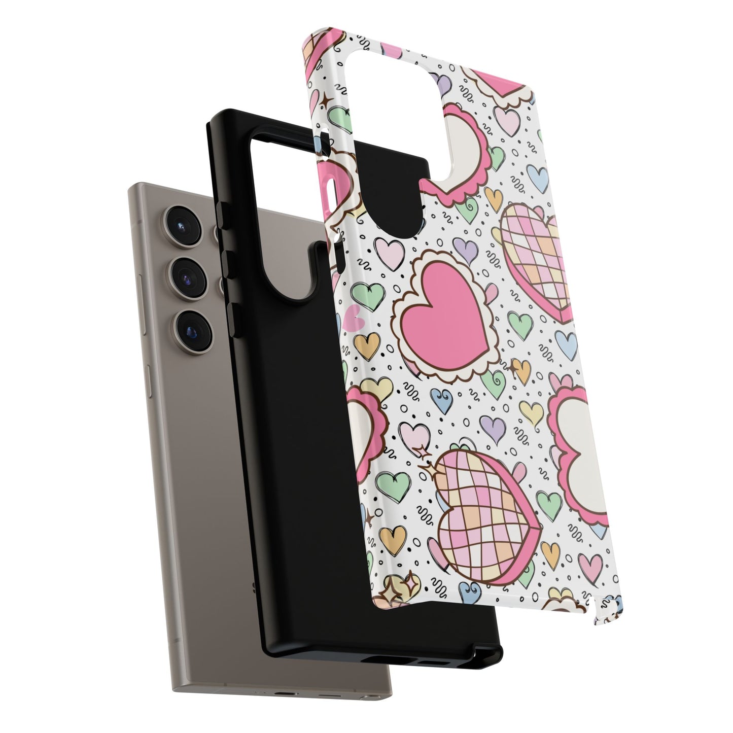 Cute Heart Pattern Phone Case - Tough Cases for Valentine's Day & Everyday Use
