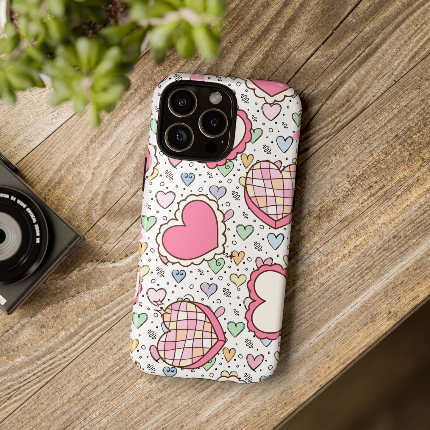 Cute Heart Pattern Phone Case - Tough Cases for Valentine's Day & Everyday Use