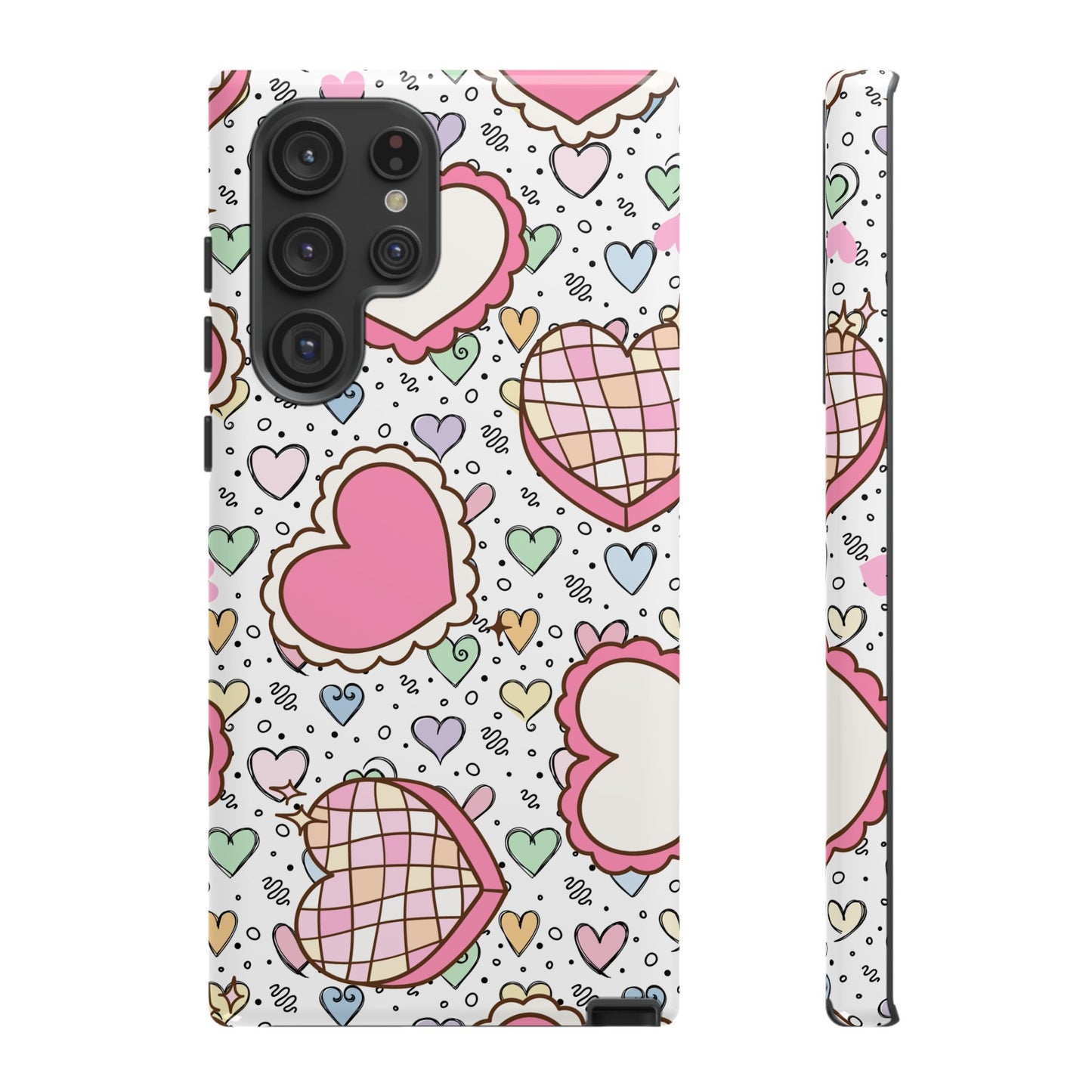 Cute Heart Pattern Phone Case - Tough Cases for Valentine's Day & Everyday Use