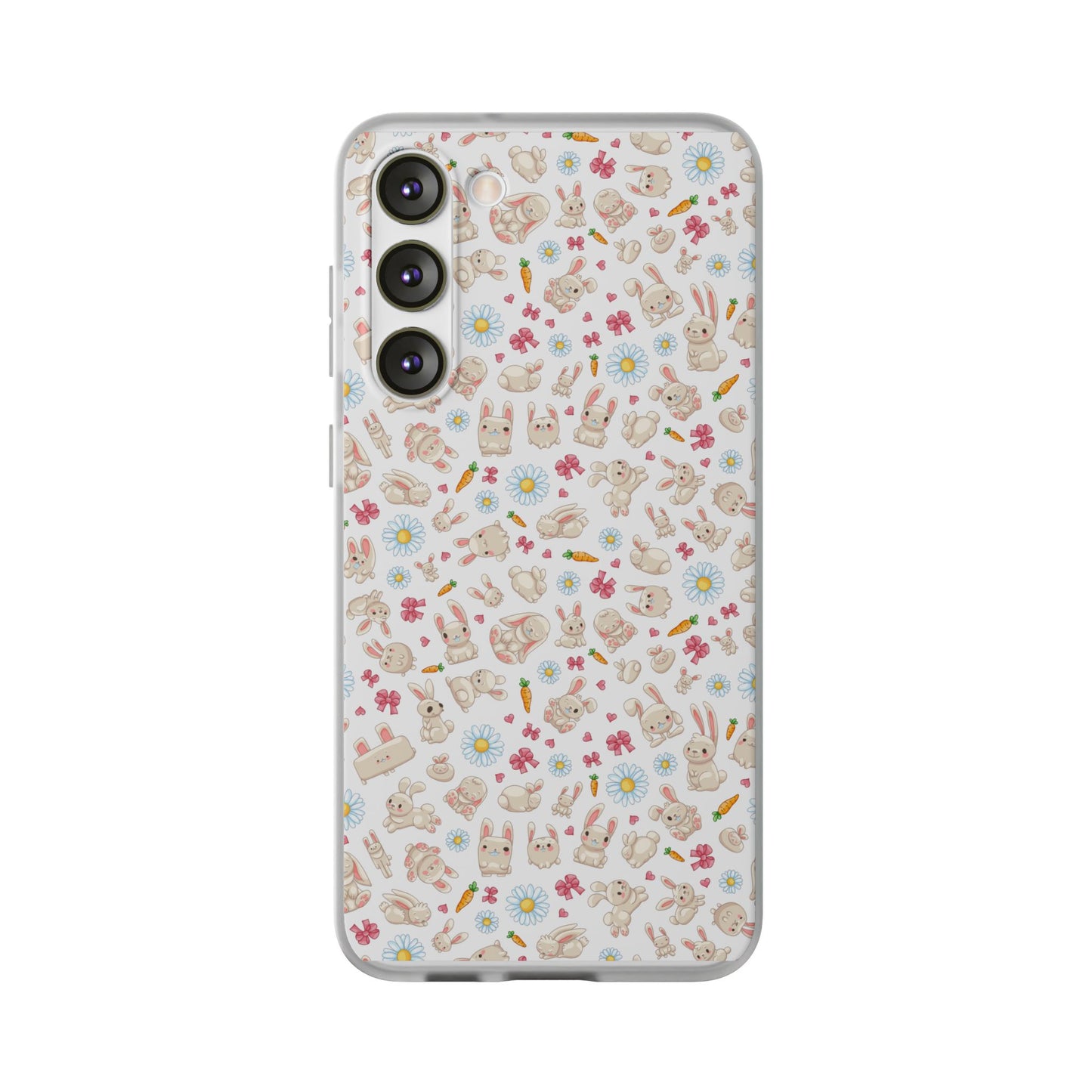 Cute Wallpaper Bunny Flexi Cases for iPhone and Samsung Accessories, Spring, Easter Gift, Animal Print, Pastel Aesthetic, Cute Phone Covers