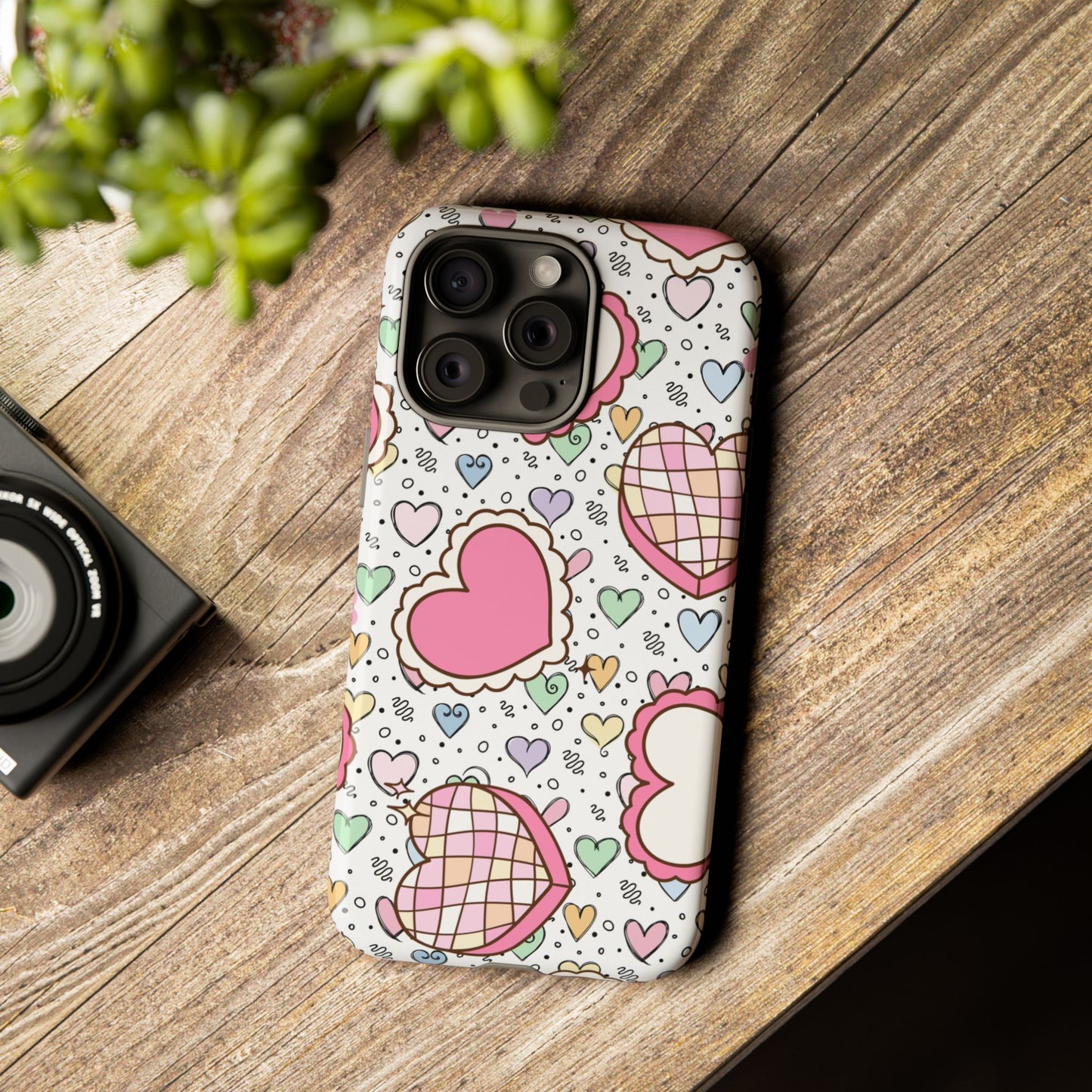 Cute Heart Pattern Phone Case - Tough Cases for Valentine's Day & Everyday Use