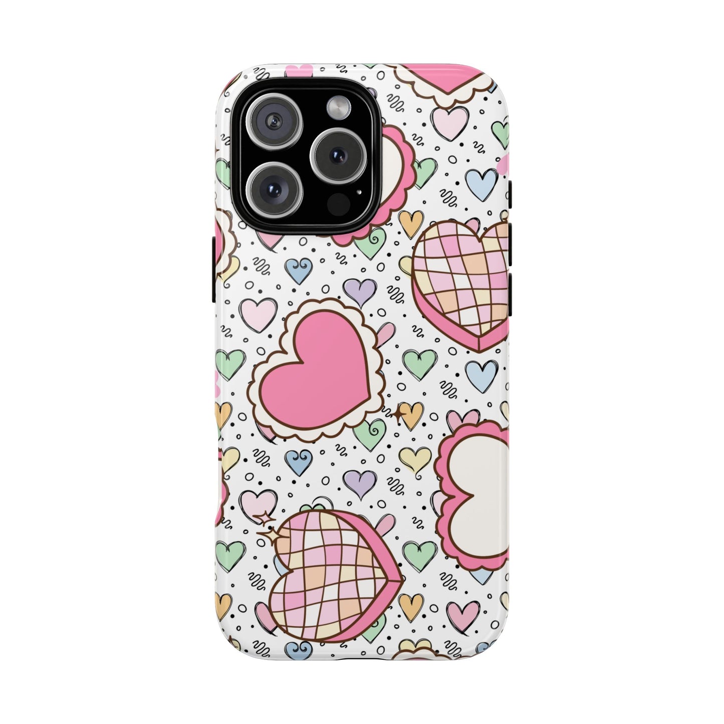 Cute Heart Pattern Phone Case - Tough Cases for Valentine's Day & Everyday Use
