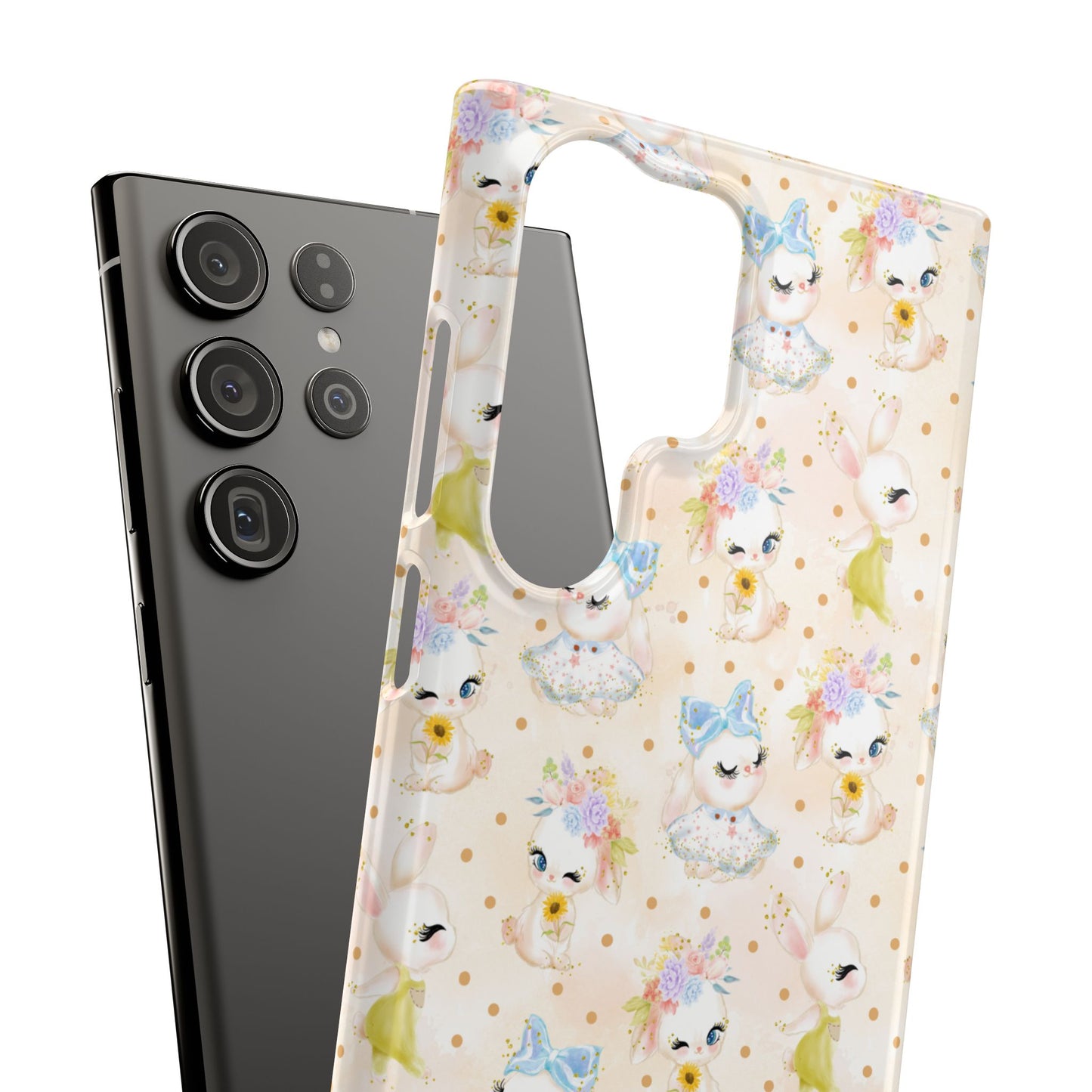 Snap Wallpaper iPhone and Samsung Cases, Bunny Phone Case, Rabbit Phone Cover, Cute Animal Accessories, Easter Gift Ideas