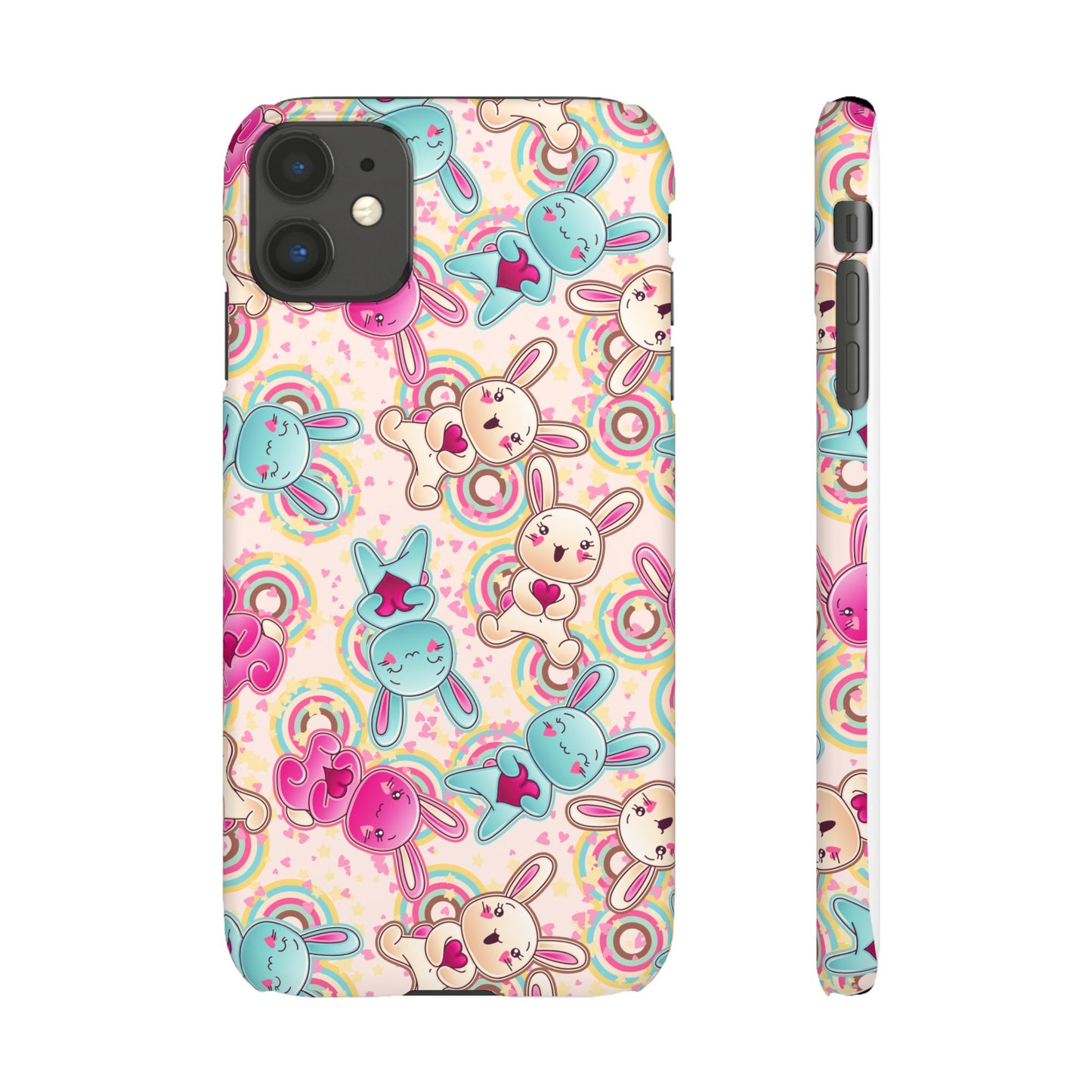 Colorful Bunny Snap Case for iPhone | Cute Bunny Phone Cover