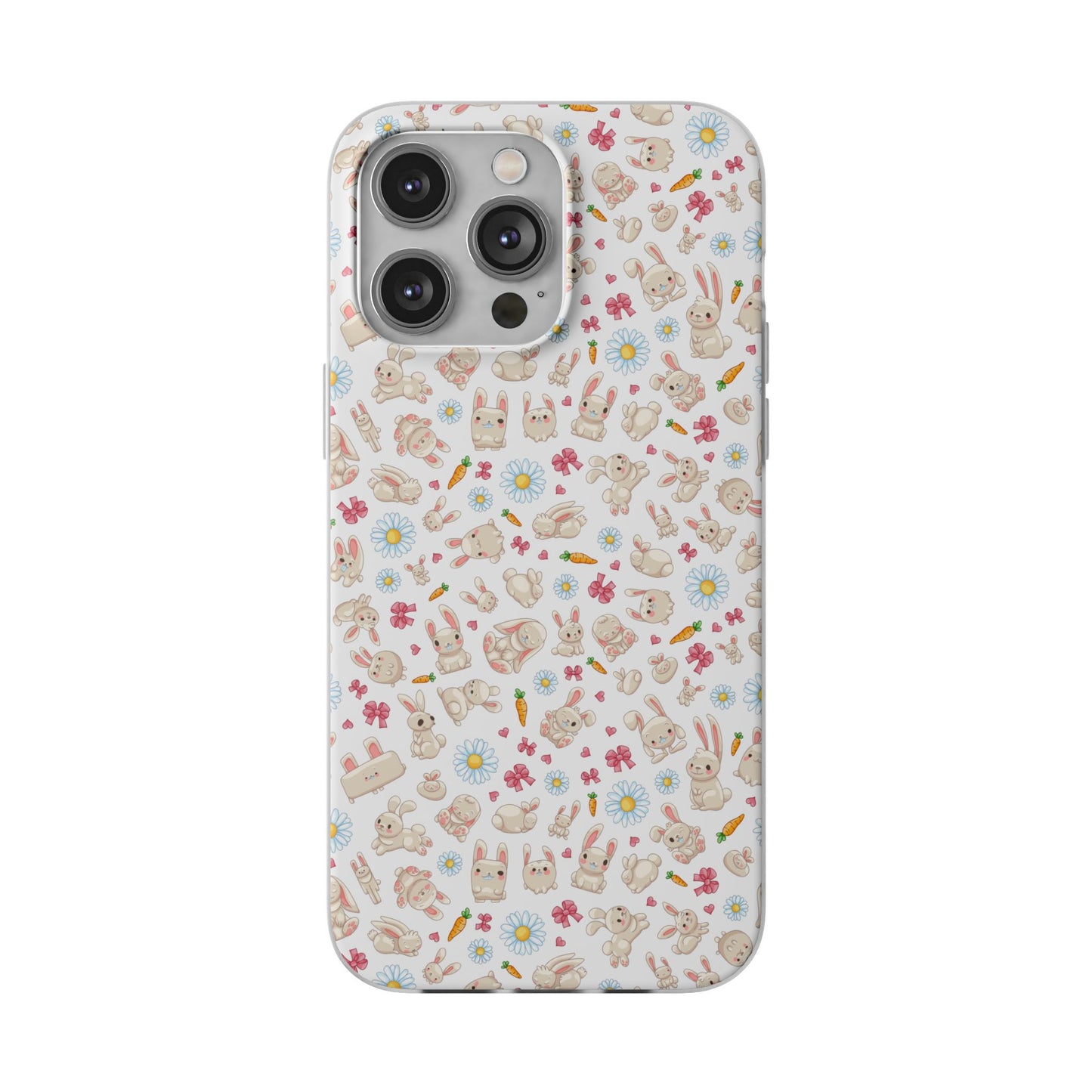 Cute Wallpaper Bunny Flexi Cases for iPhone and Samsung Accessories, Spring, Easter Gift, Animal Print, Pastel Aesthetic, Cute Phone Covers