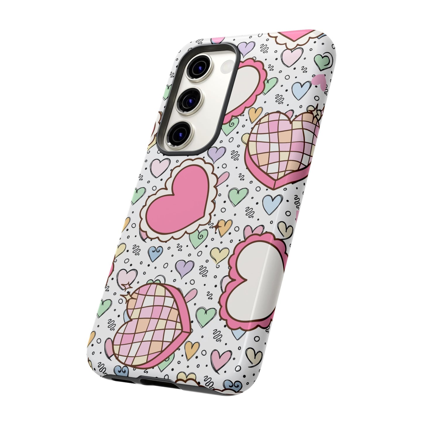Cute Heart Pattern Phone Case - Tough Cases for Valentine's Day & Everyday Use