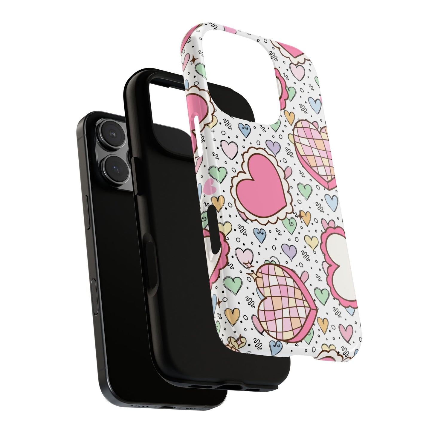 Cute Heart Pattern Phone Case - Tough Cases for Valentine's Day & Everyday Use