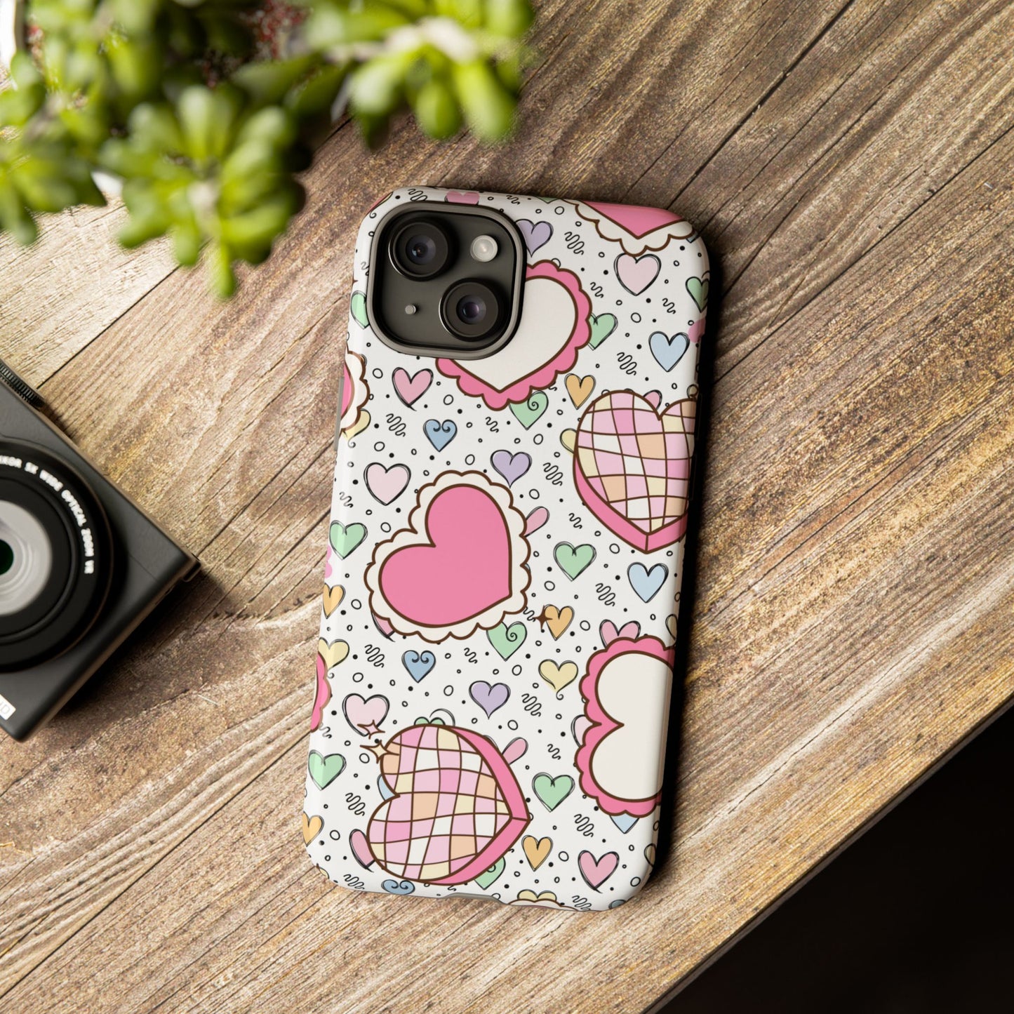 Cute Heart Pattern Phone Case - Tough Cases for Valentine's Day & Everyday Use