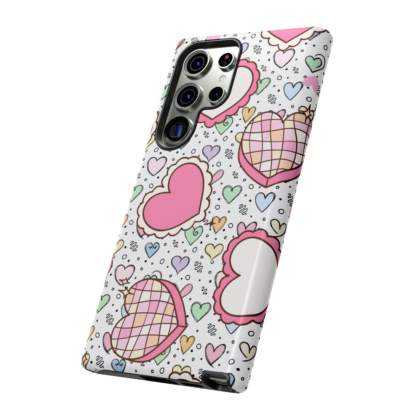 Cute Heart Pattern Phone Case - Tough Cases for Valentine's Day & Everyday Use