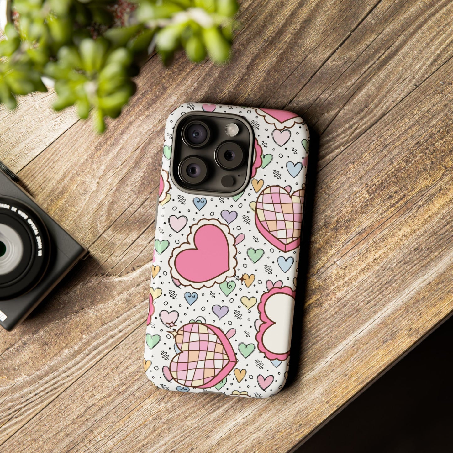 Cute Heart Pattern Phone Case - Tough Cases for Valentine's Day & Everyday Use