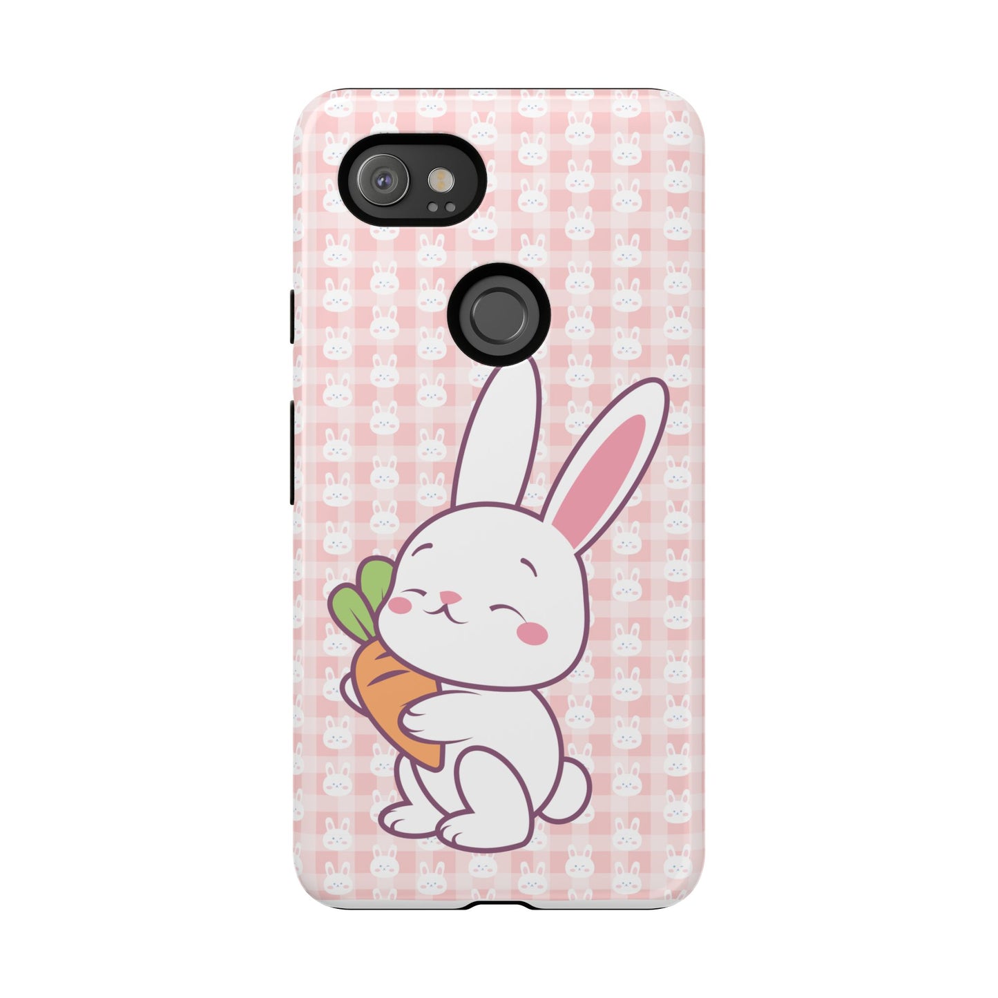 Google Pixel Phone Cases, Cute Bunny Carrot Design - Protective Cover, Easter Gift, Animal Lover Accessory, Hard Shell Protector, Easter Bunny Phone Case