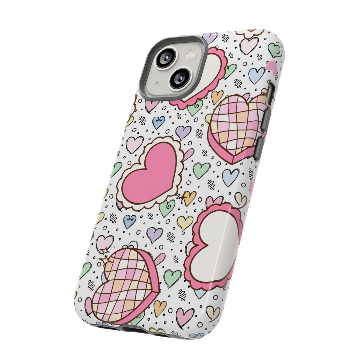Cute Heart Pattern Phone Case - Tough Cases for Valentine's Day & Everyday Use