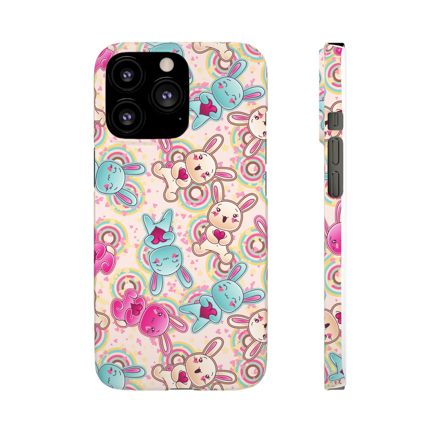 Colorful Bunny Snap Case for iPhone | Cute Bunny Phone Cover