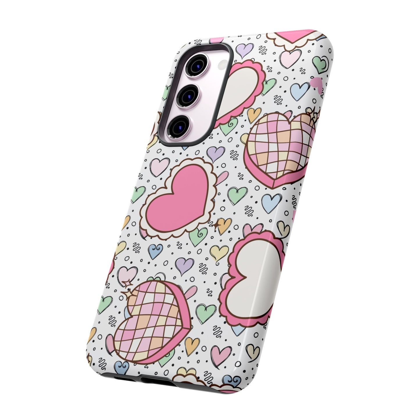 Cute Heart Pattern Phone Case - Tough Cases for Valentine's Day & Everyday Use