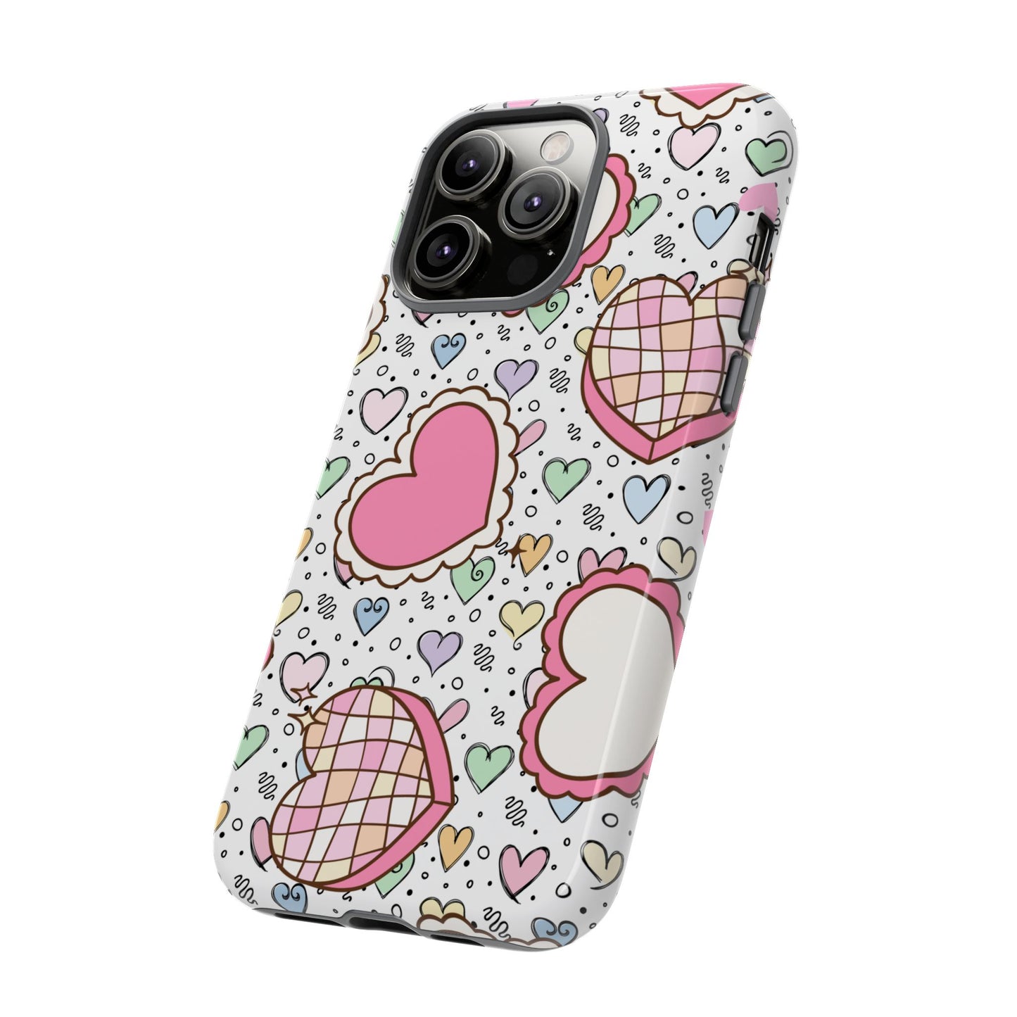 Cute Heart Pattern Phone Case - Tough Cases for Valentine's Day & Everyday Use