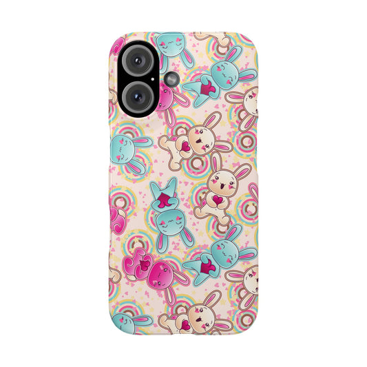 Colorful Bunny Snap Case for iPhone | Cute Bunny Phone Cover