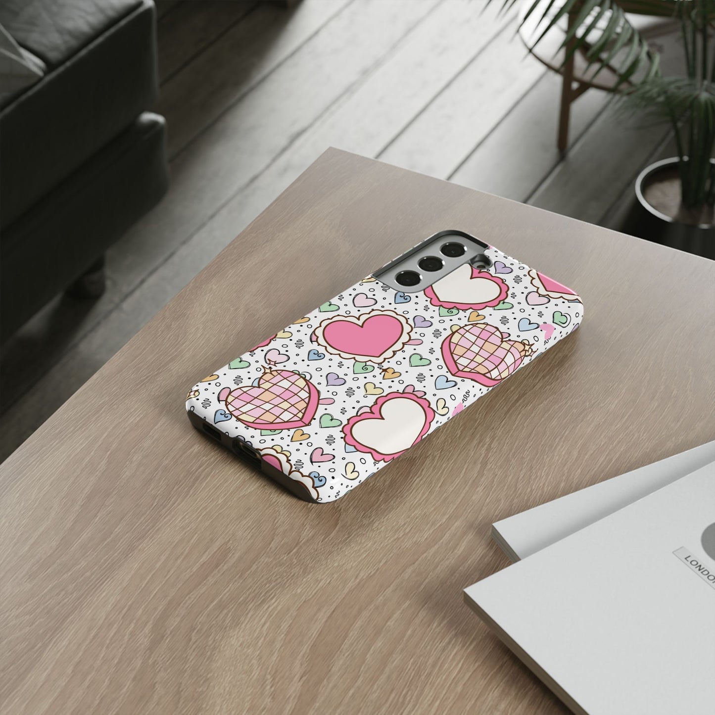 Cute Heart Pattern Phone Case - Tough Cases for Valentine's Day & Everyday Use