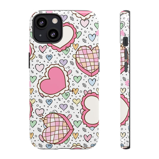 Cute Heart Pattern Phone Case - Tough Cases for Valentine's Day & Everyday Use