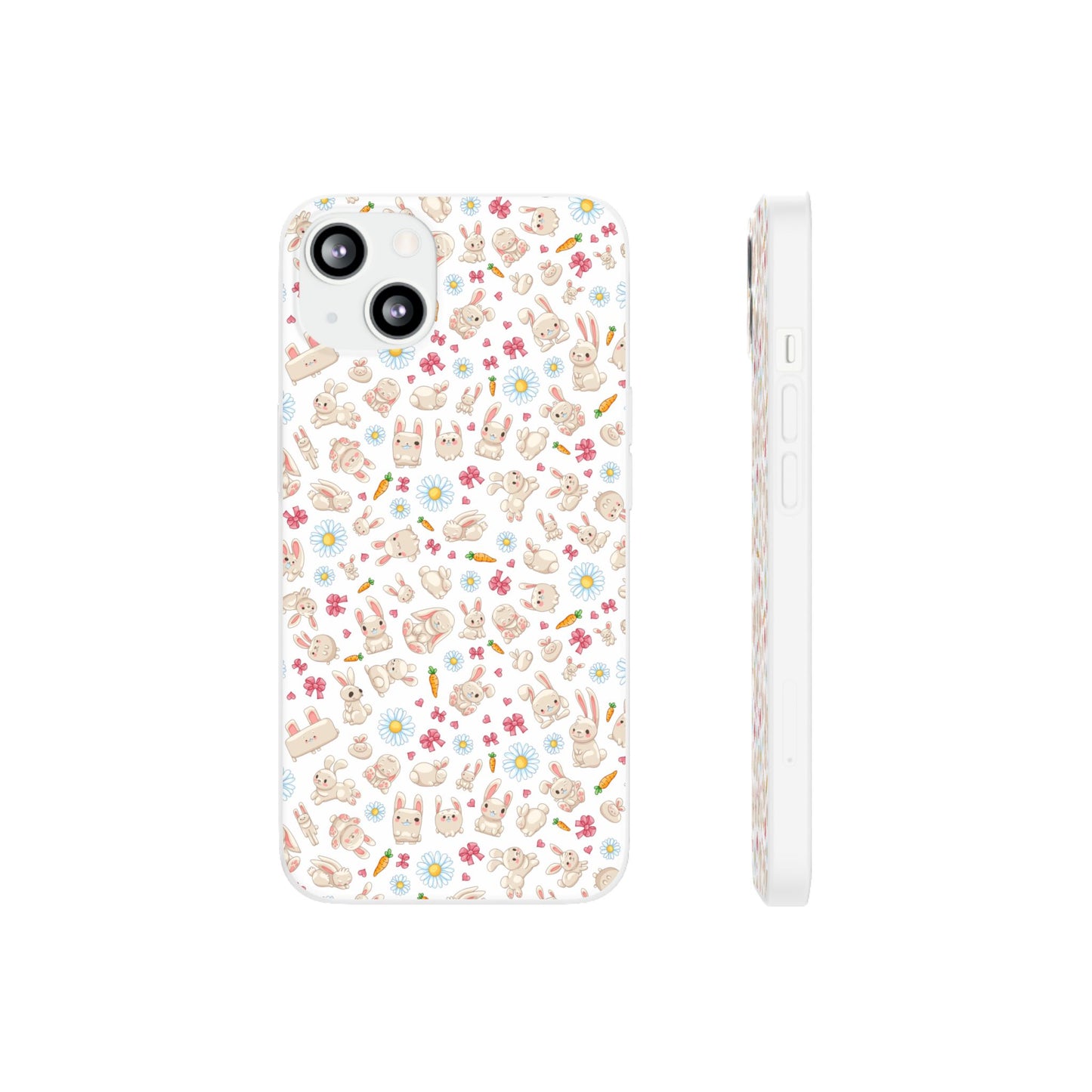 Cute Wallpaper Bunny Flexi Cases for iPhone and Samsung Accessories, Spring, Easter Gift, Animal Print, Pastel Aesthetic, Cute Phone Covers