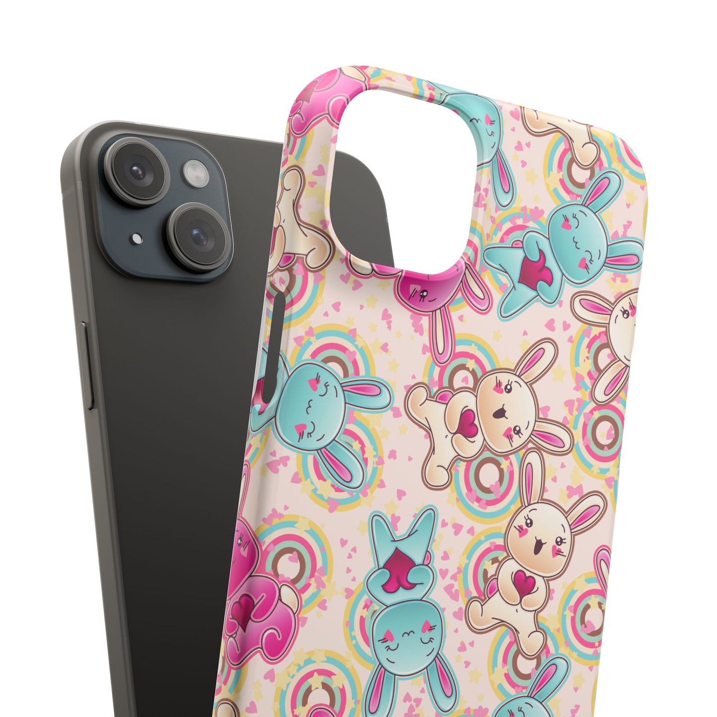 Colorful Bunny Snap Case for iPhone | Cute Bunny Phone Cover