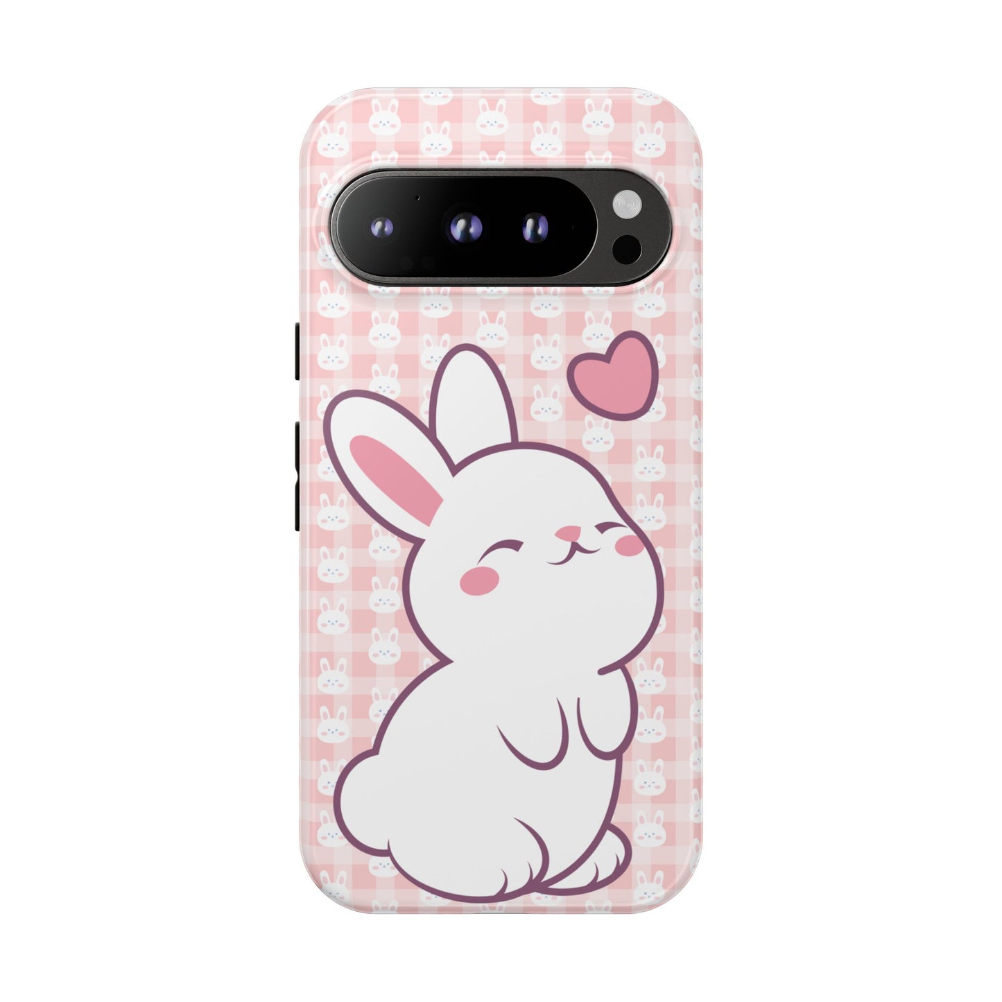 Google Pixel Phone Case, Cute Lovely Bunny Kawaii Tough Cases, Rabbit Animal Lover Gift, Protective Cover, Adorable Pink Design, Easter Accessory, Hard