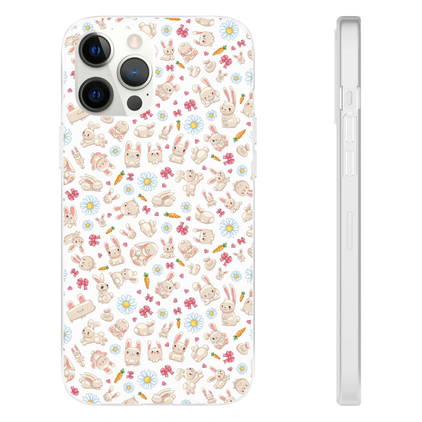Cute Wallpaper Bunny Flexi Cases for iPhone and Samsung Accessories, Spring, Easter Gift, Animal Print, Pastel Aesthetic, Cute Phone Covers