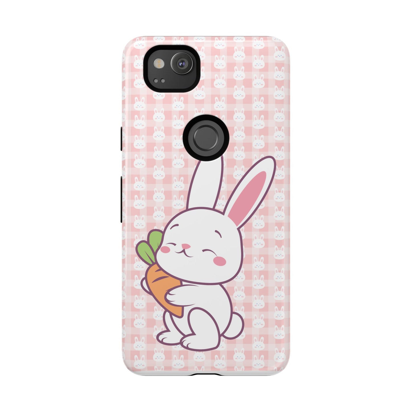 Google Pixel Phone Cases, Cute Bunny Carrot Design - Protective Cover, Easter Gift, Animal Lover Accessory, Hard Shell Protector, Easter Bunny Phone Case