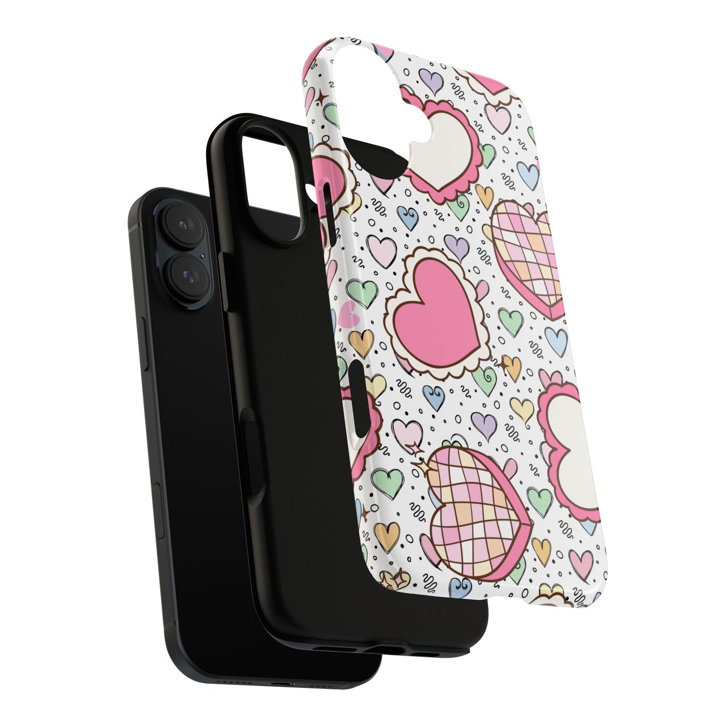 Cute Heart Pattern Phone Case - Tough Cases for Valentine's Day & Everyday Use