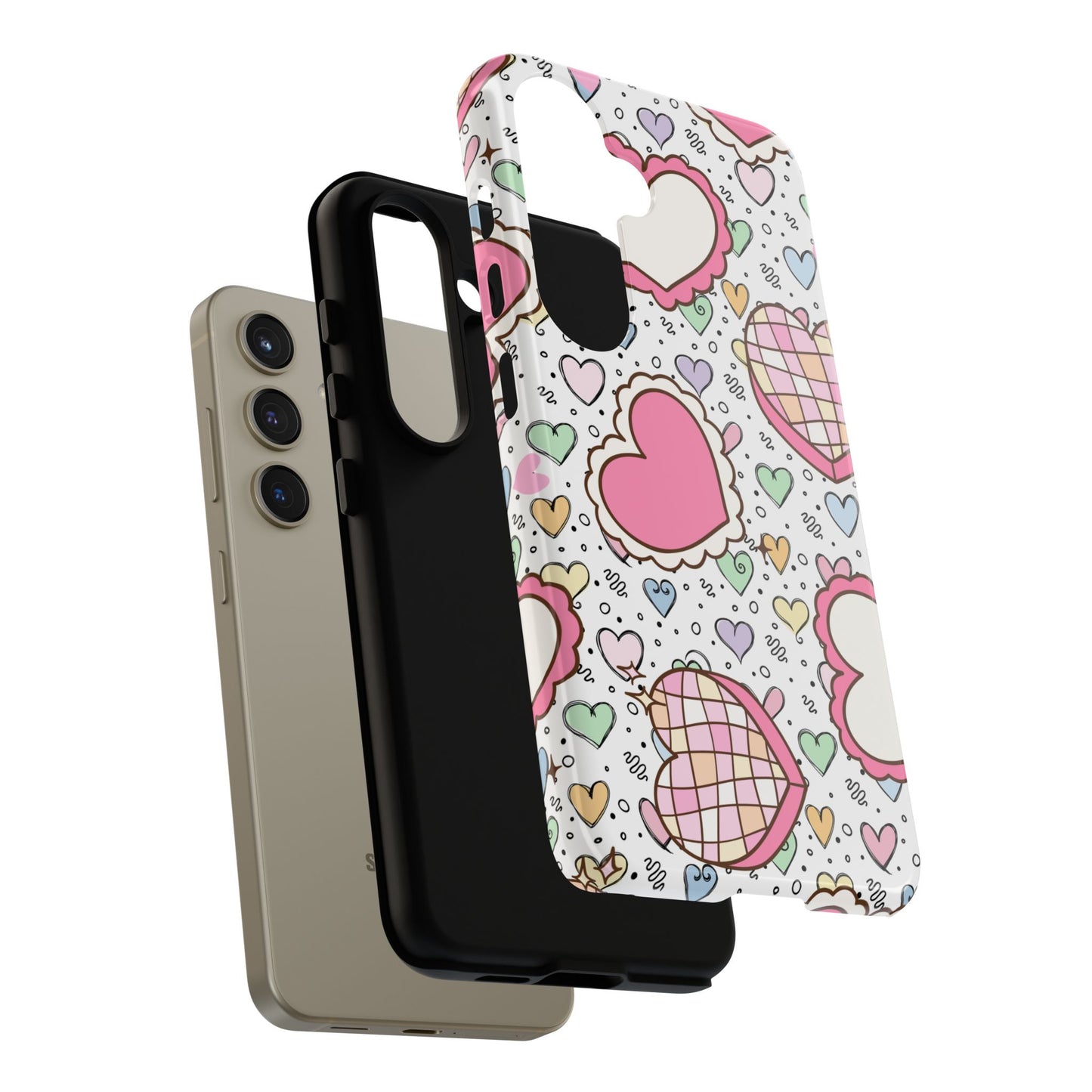 Cute Heart Pattern Phone Case - Tough Cases for Valentine's Day & Everyday Use