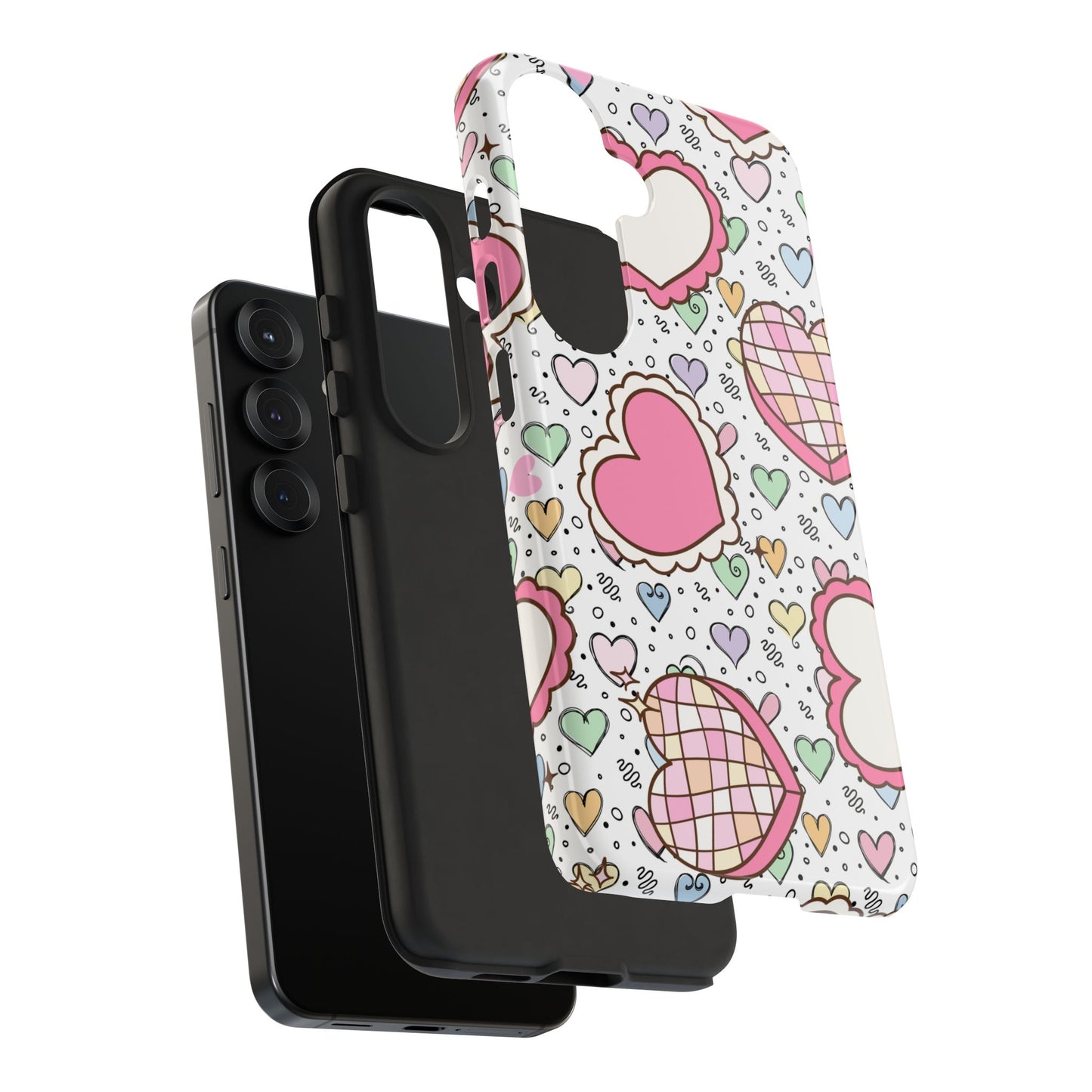Cute Heart Pattern Phone Case - Tough Cases for Valentine's Day & Everyday Use