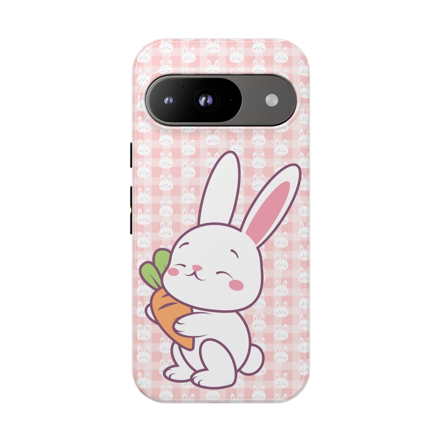 Google Pixel Phone Cases, Cute Bunny Carrot Design - Protective Cover, Easter Gift, Animal Lover Accessory, Hard Shell Protector, Easter Bunny Phone Case