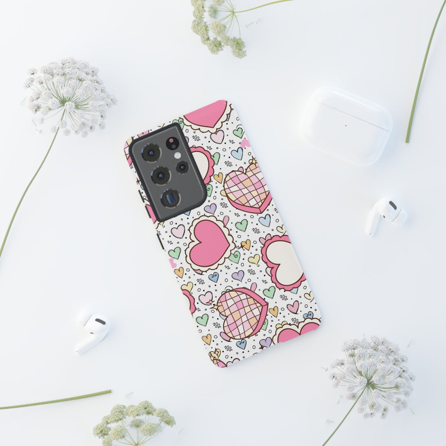 Cute Heart Pattern Phone Case - Tough Cases for Valentine's Day & Everyday Use