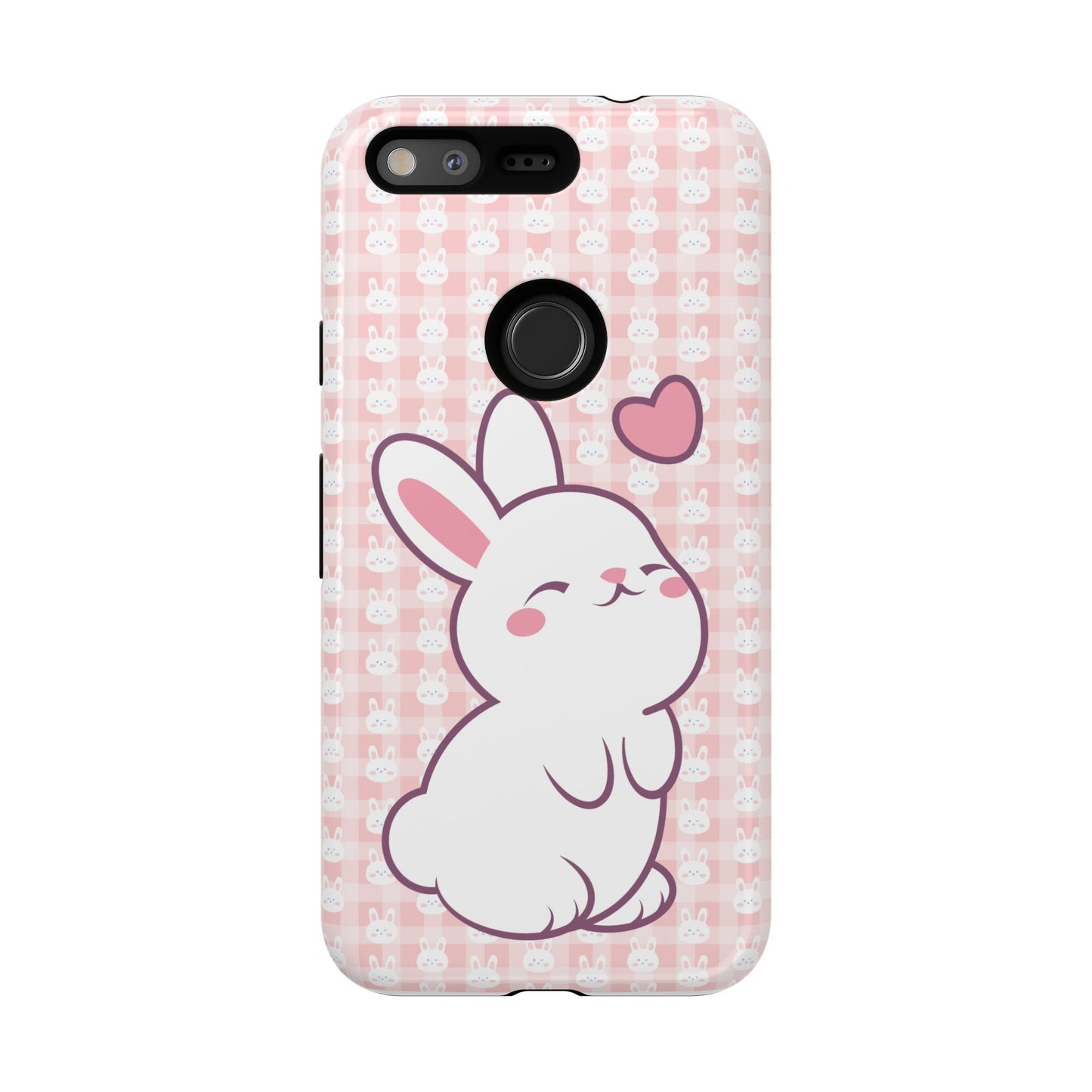 Google Pixel Phone Case, Cute Lovely Bunny Kawaii Tough Cases, Rabbit Animal Lover Gift, Protective Cover, Adorable Pink Design, Easter Accessory, Hard