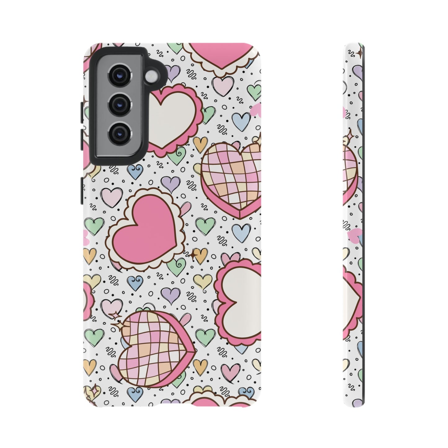 Cute Heart Pattern Phone Case - Tough Cases for Valentine's Day & Everyday Use
